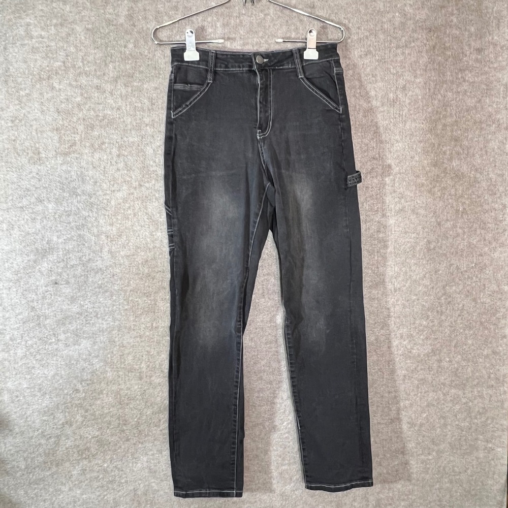 PTCL Relaxed Carpenter Jeans Women 30 Black Contrast Stitch Workwear